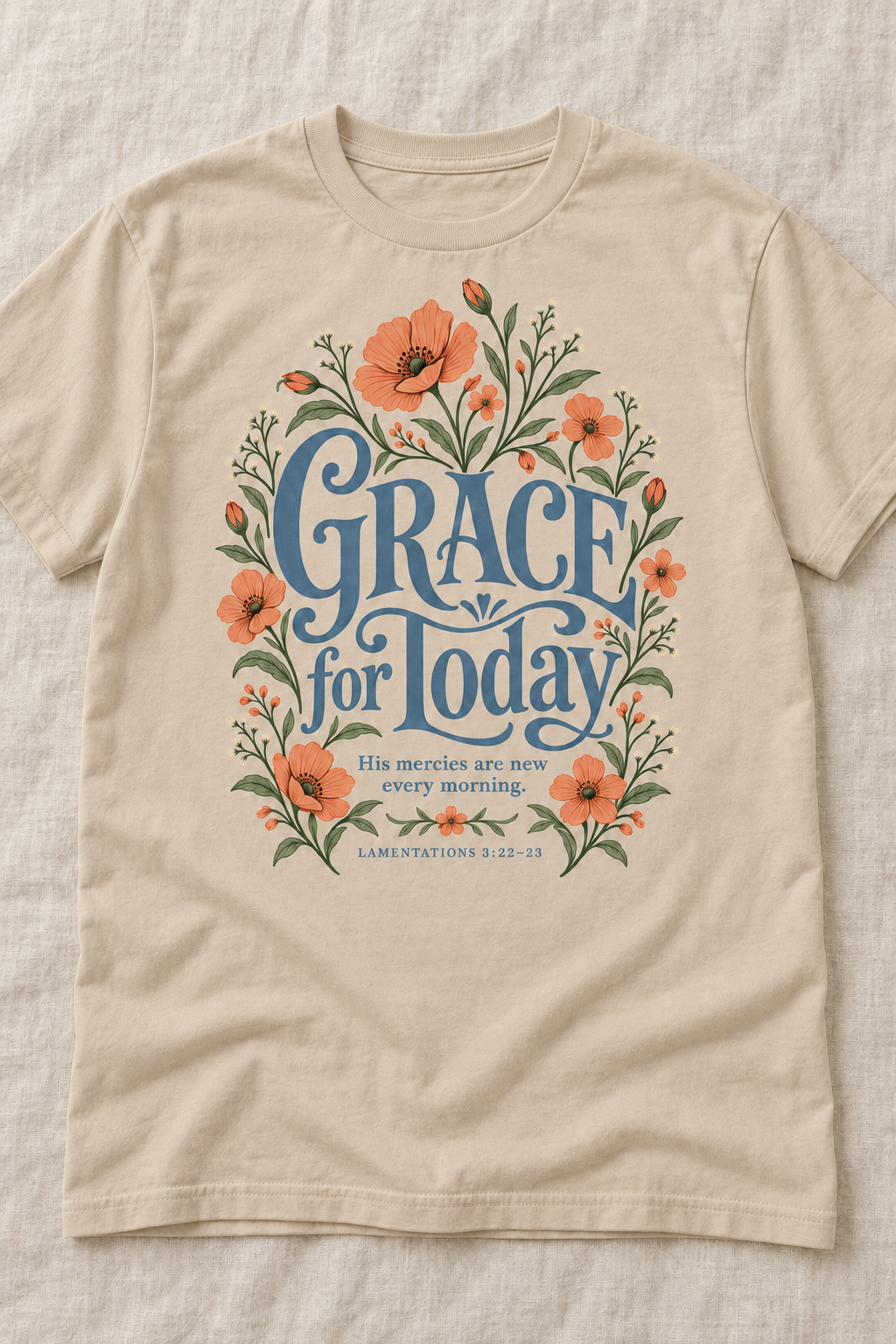 Grace for Today Christian T-shirt in Sand
