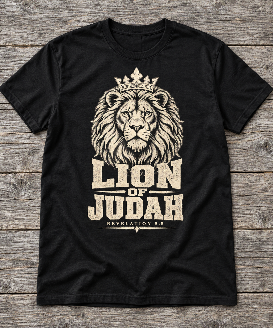 Lion of Judah Christian T-shirt in Black