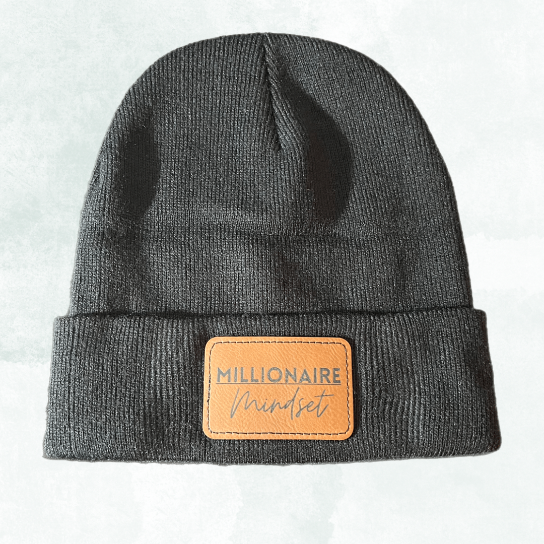 Millionaire Mindset Leather Patch Beanie