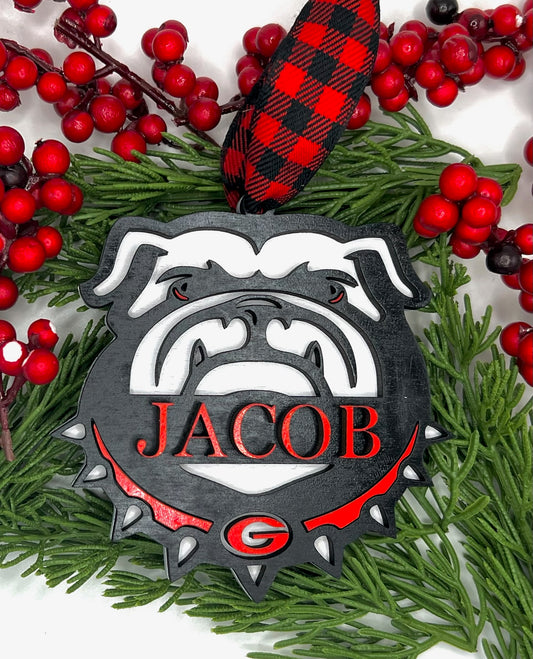 Georgia Bulldogs Custom Name Ornament